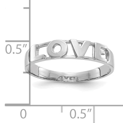 14K White Gold LOVE Ring