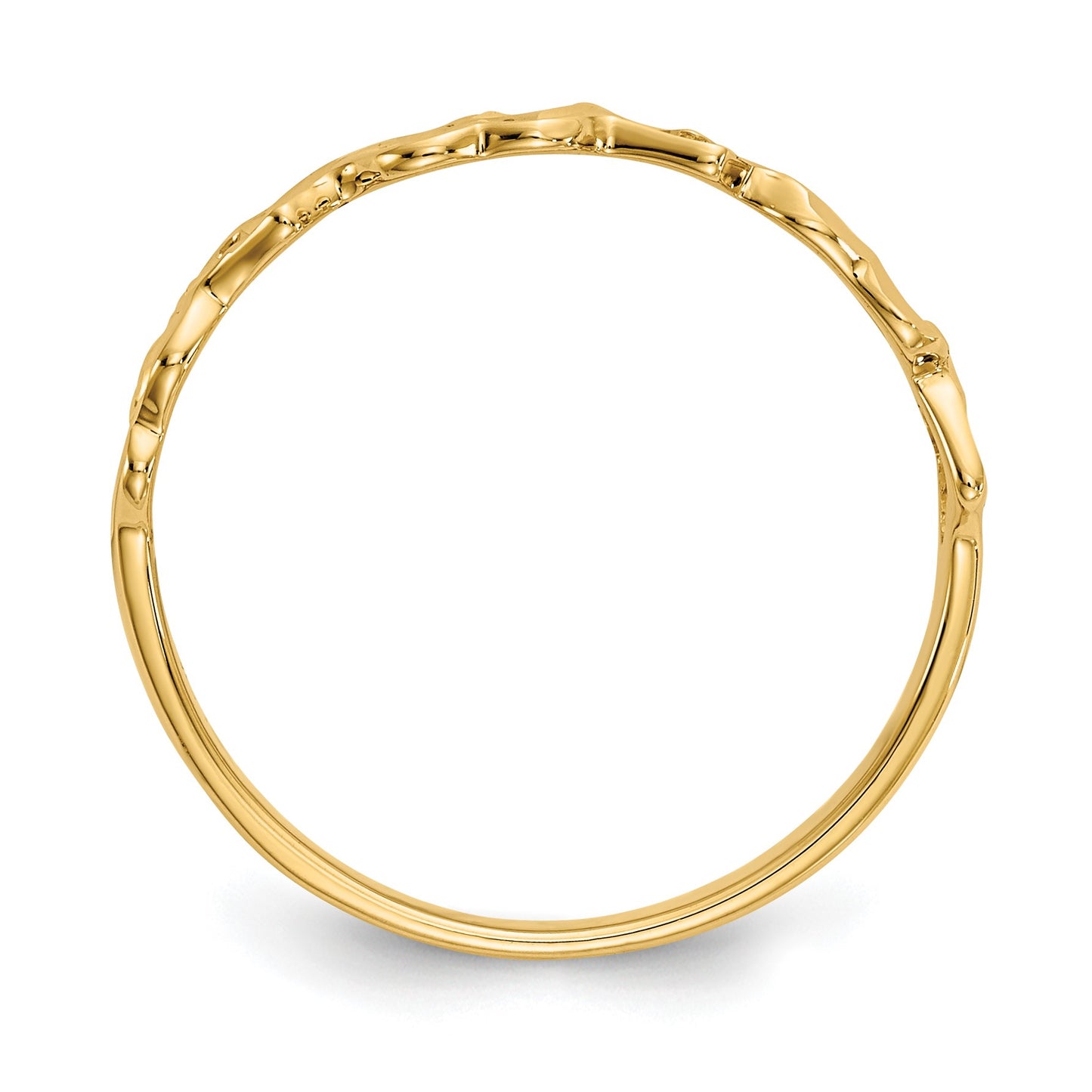 14k Diamond-cut Hearts Ring