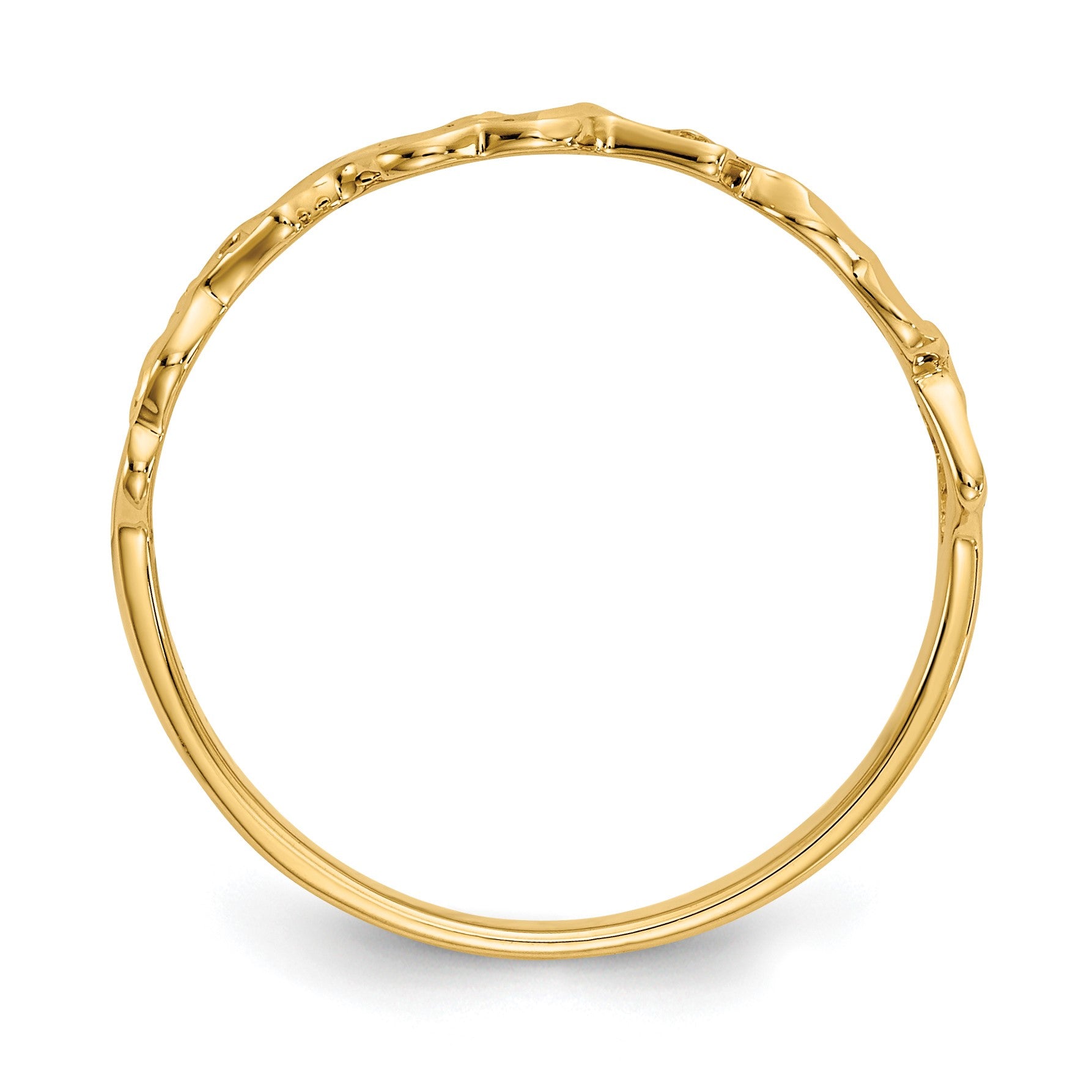 14k Diamond-cut Hearts Ring