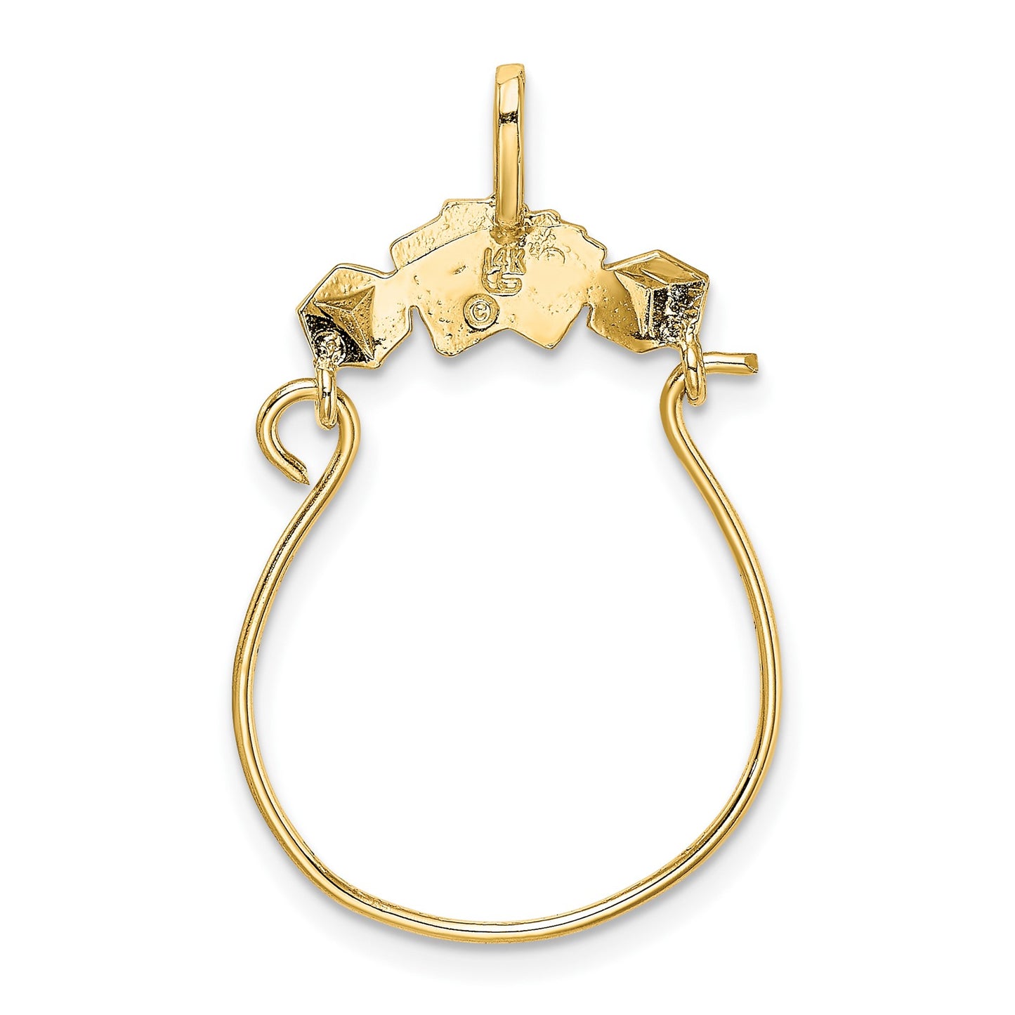 14K Cards and Dice Charm Holder Pendant
