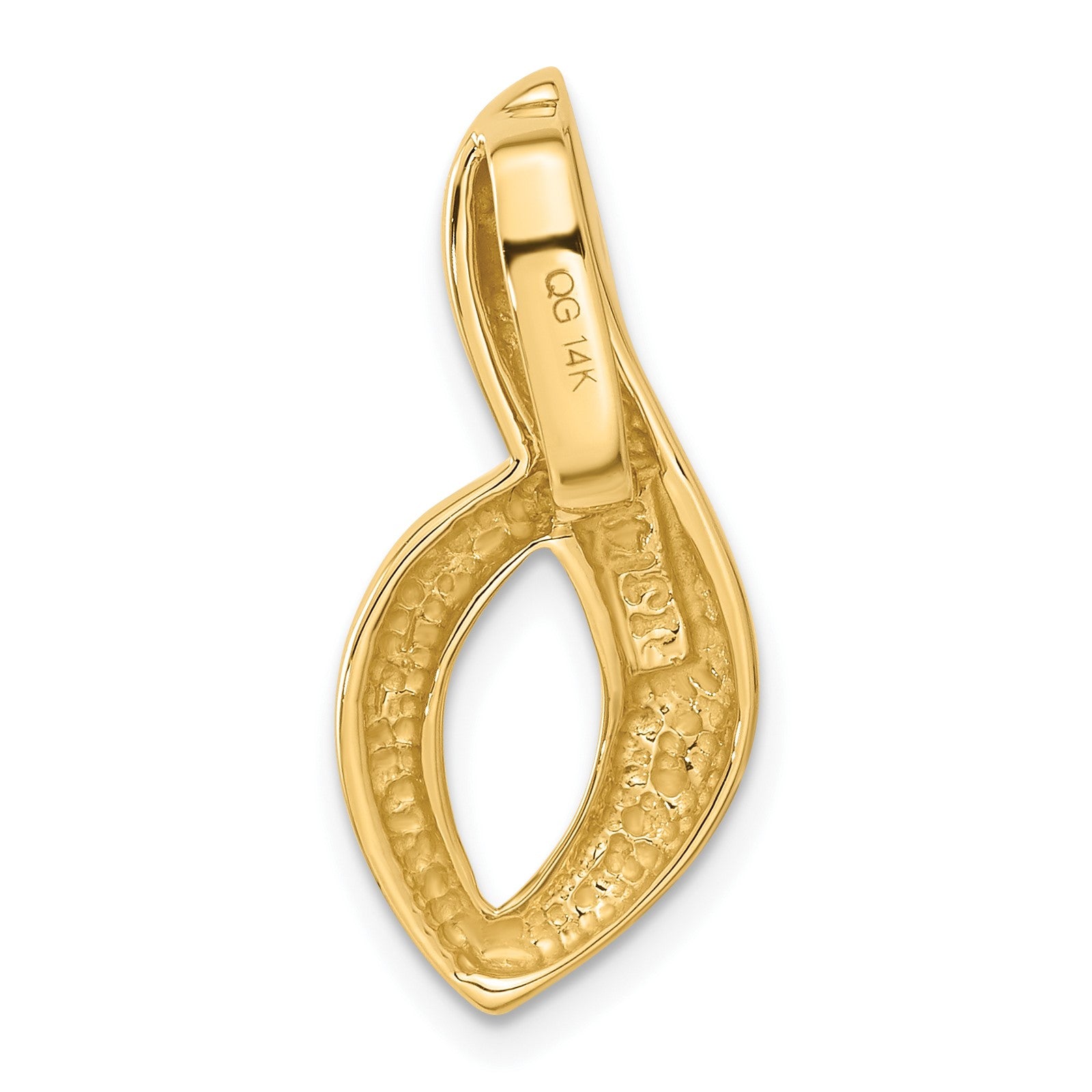 14K Polished Slide Fits up to 6mm Regular/8mm Fancy or Reversible Omega