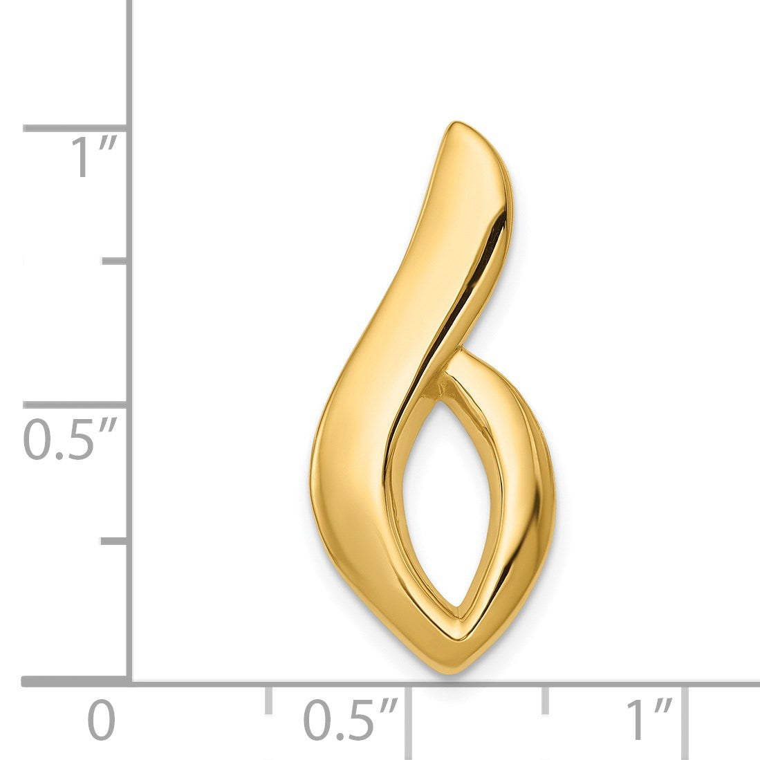 14K Polished Slide Fits up to 6mm Regular/8mm Fancy or Reversible Omega
