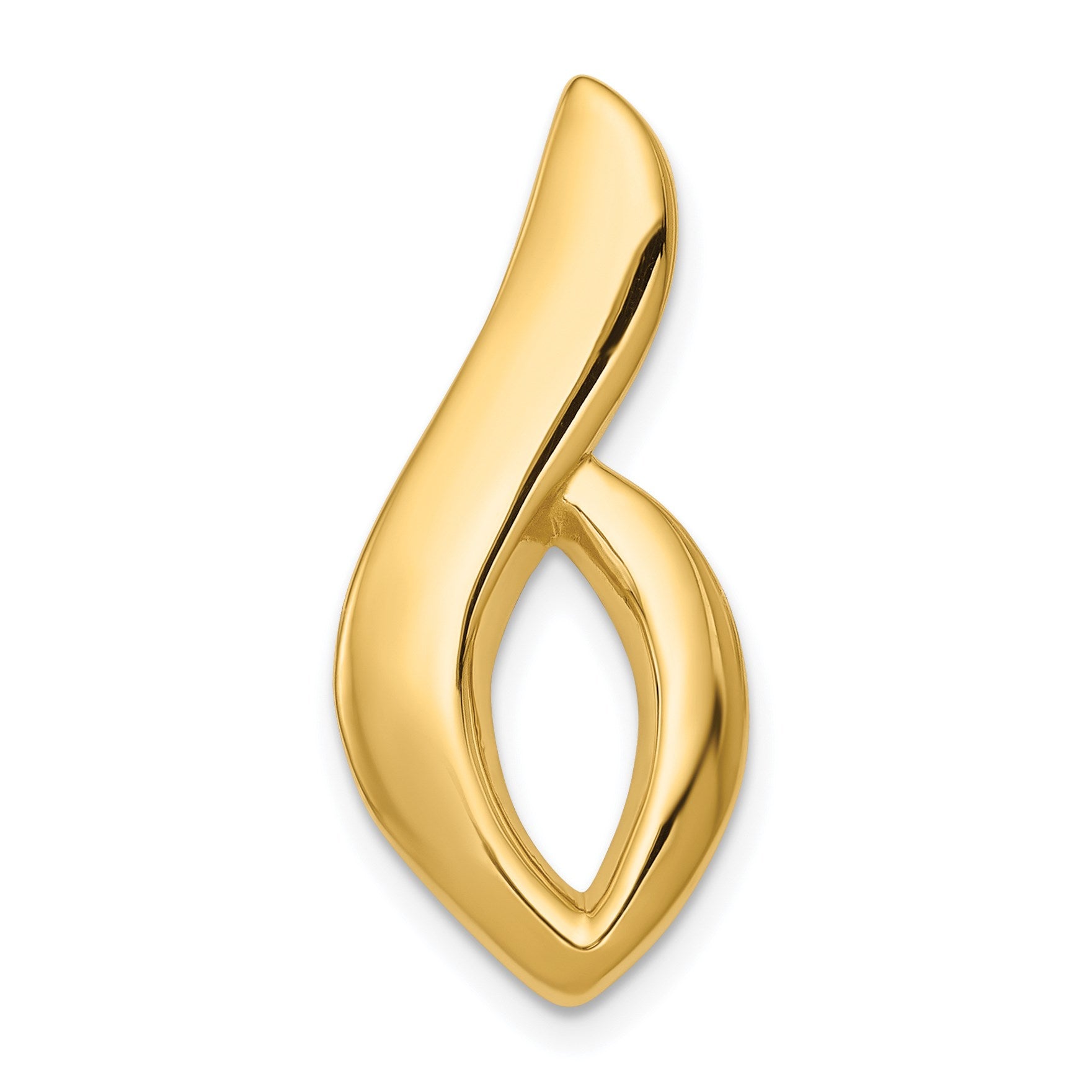 14K Polished Slide Fits up to 6mm Regular/8mm Fancy or Reversible Omega