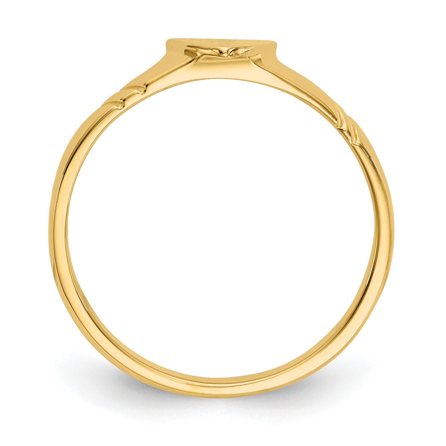 14k 5.0x5.0mm Closed Back Size 3 Childs Heart Signet Ring