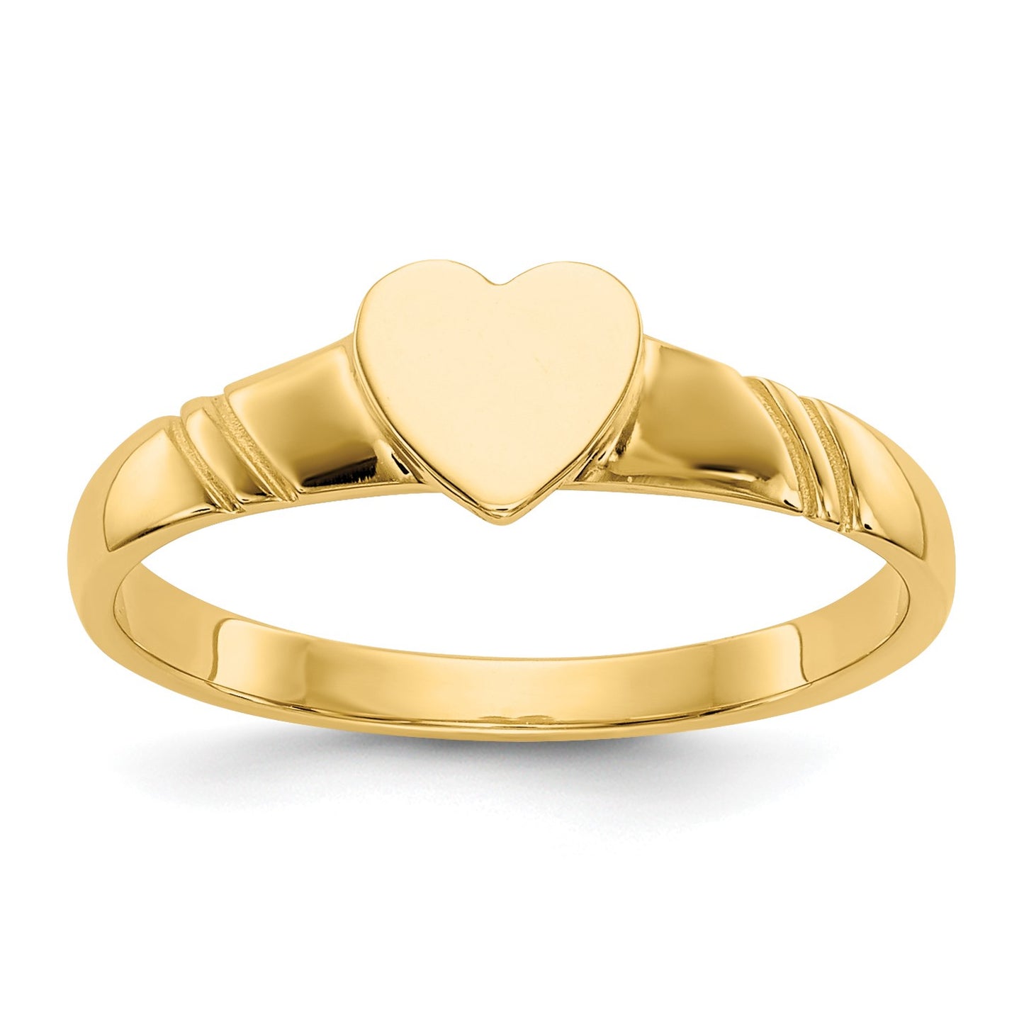 14k 5.0x5.0mm Closed Back Size 3 Childs Heart Signet Ring