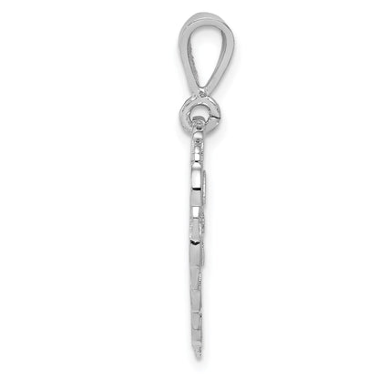 14k White Gold Reversible 50th ANNIVERSARY / OUR LOVE GROWS STRONGER EVERY YEAR Charm