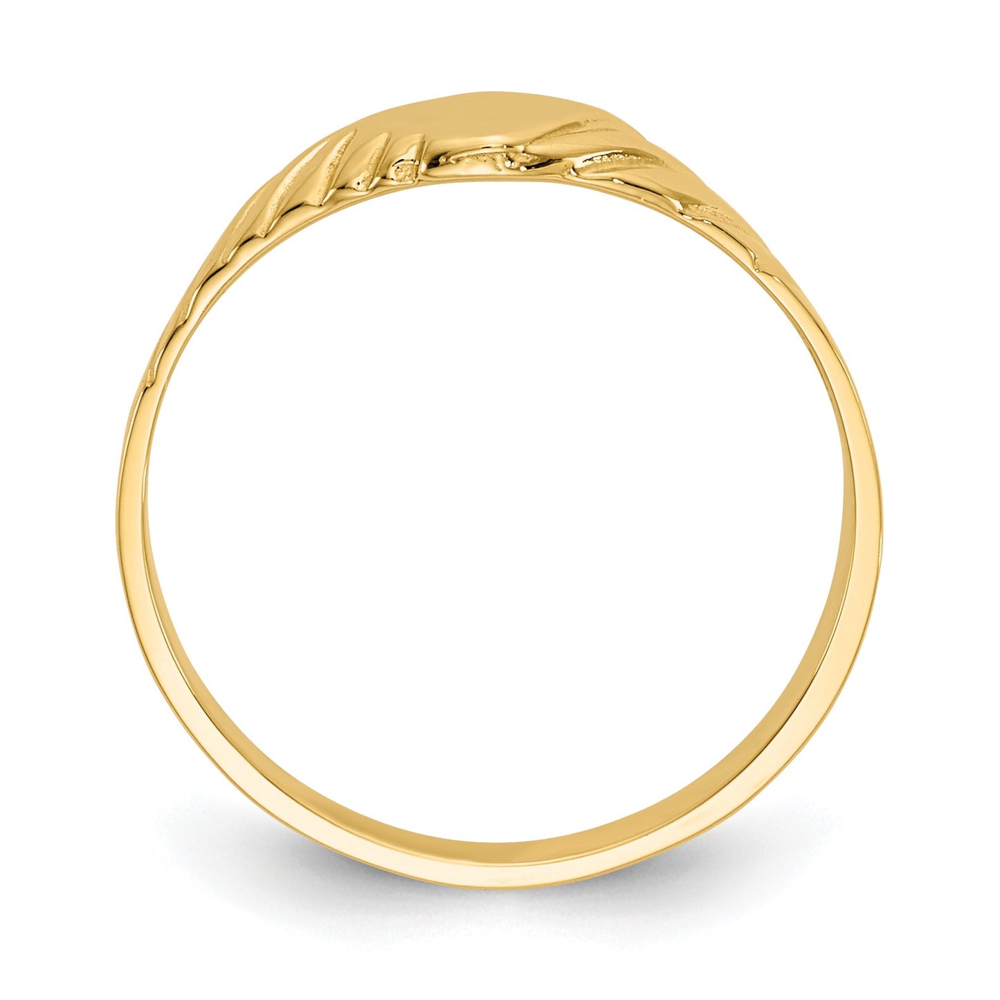 14k 5.0x5.0mm Open Back Size 3 Childs Fancy Square Signet Ring