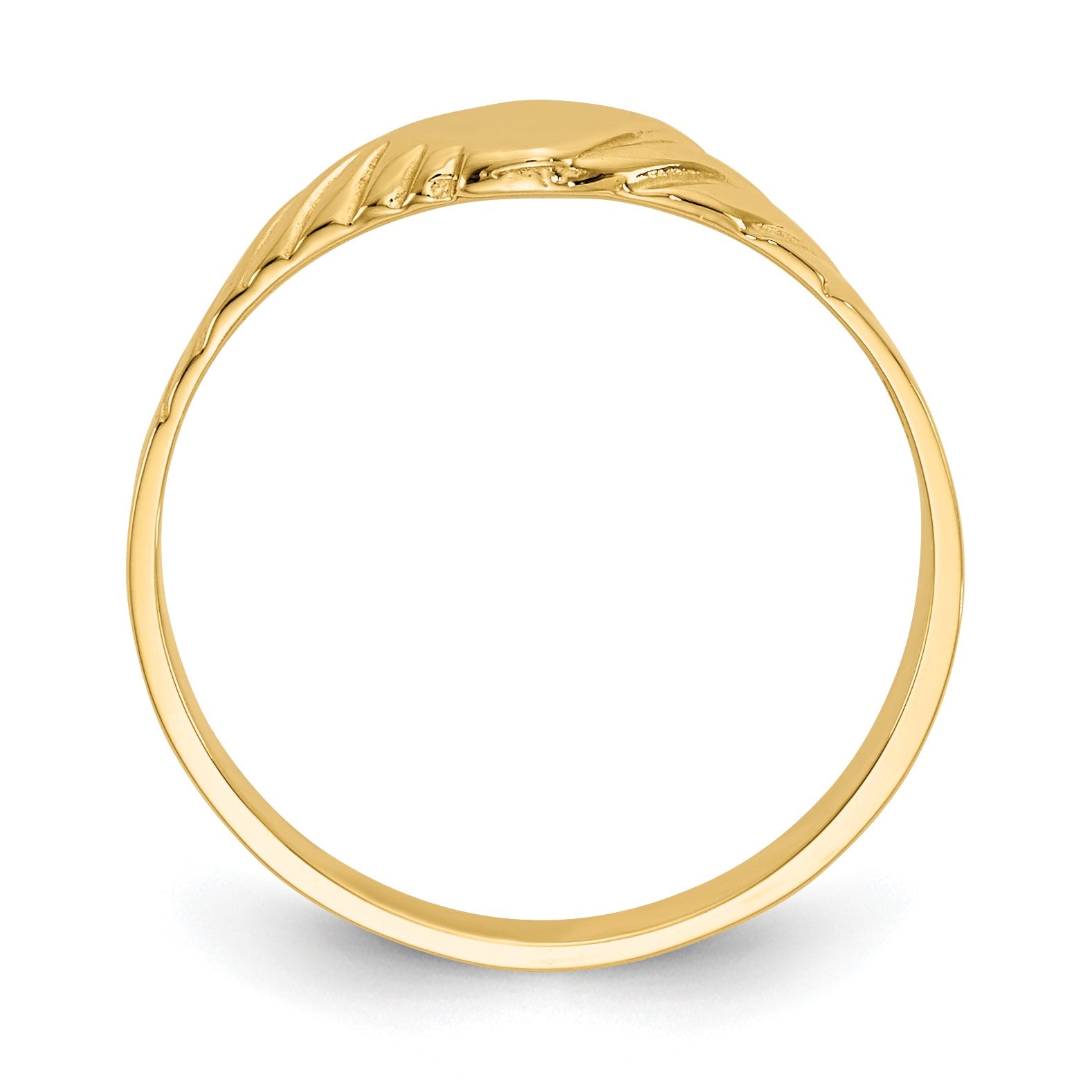 14k 5.0x5.0mm Open Back Size 3 Childs Fancy Square Signet Ring