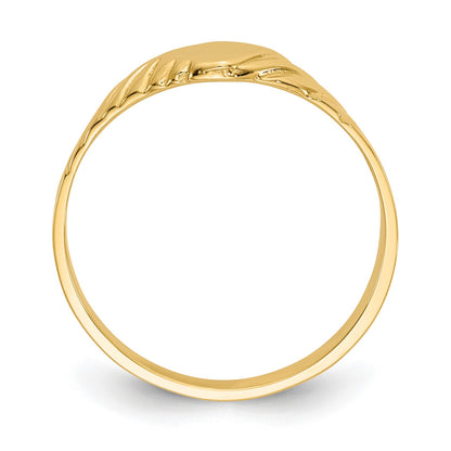 14k 5.0x5.0mm Open Back Size 3 Childs Fancy Square Signet Ring
