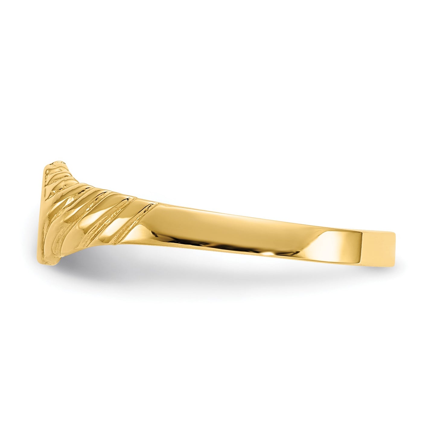 14k 5.0x5.0mm Open Back Size 3 Childs Fancy Square Signet Ring
