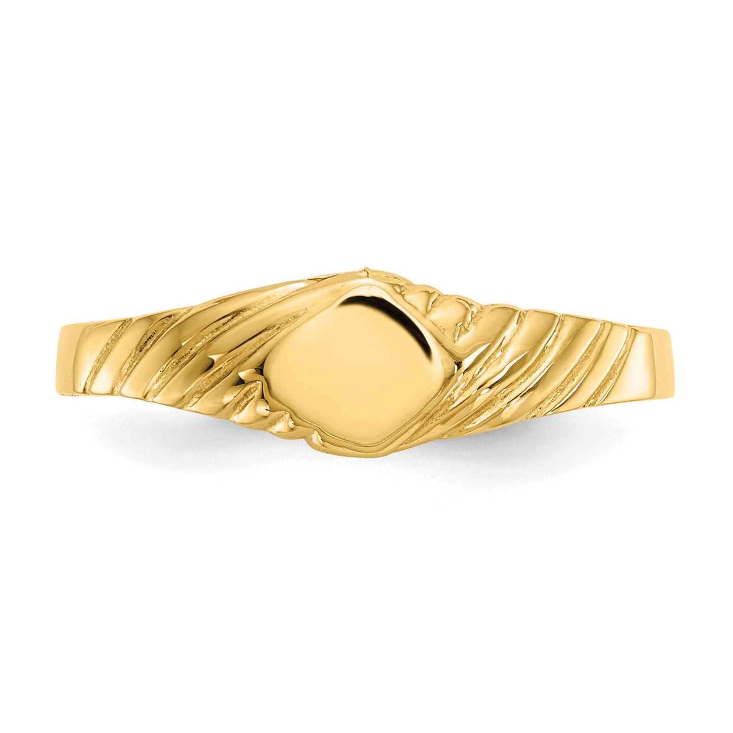 14k 5.0x5.0mm Open Back Size 3 Childs Fancy Square Signet Ring
