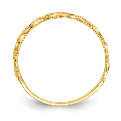 14k Polished Hearts Ring