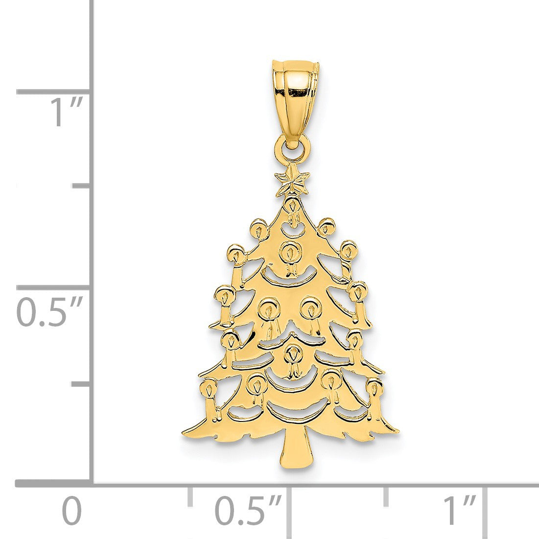 14k Polished Christmas Tree Charm
