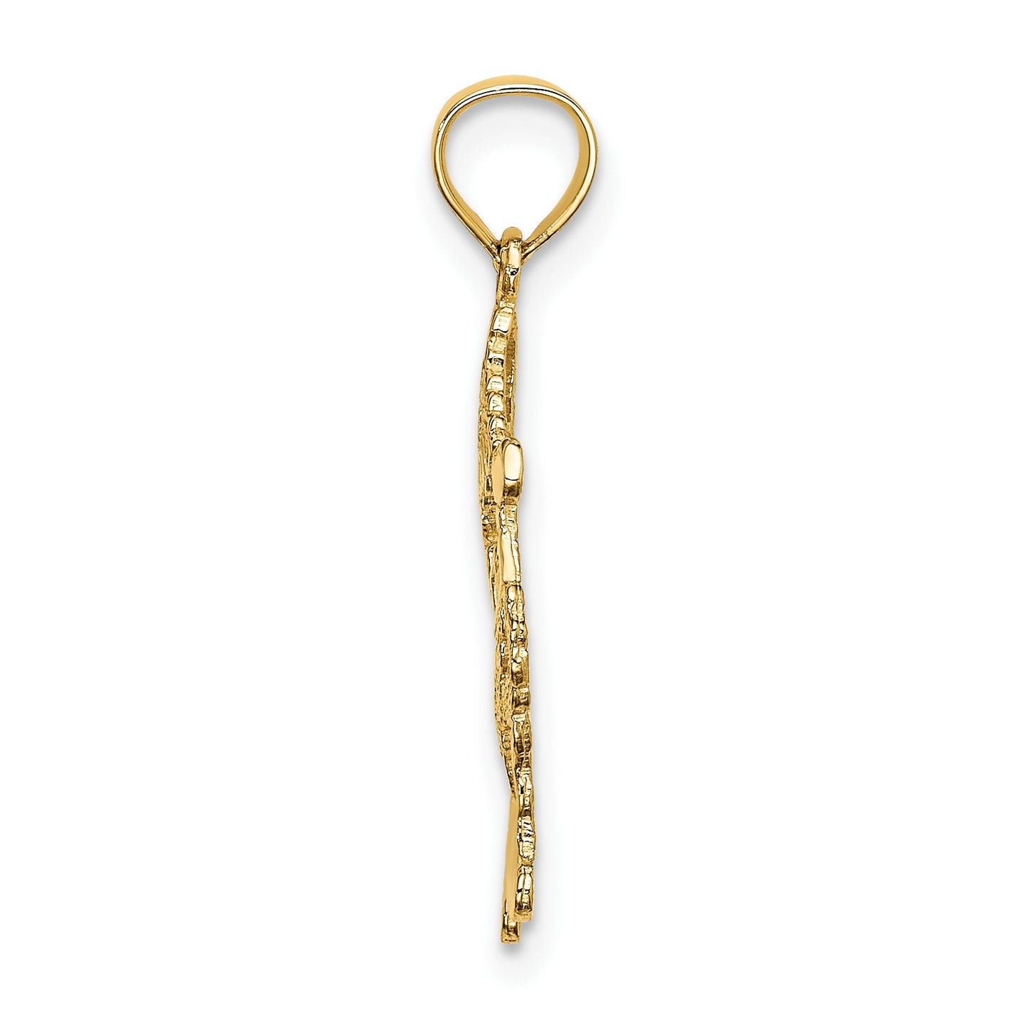 14k Polished Cut-out Santa Charm