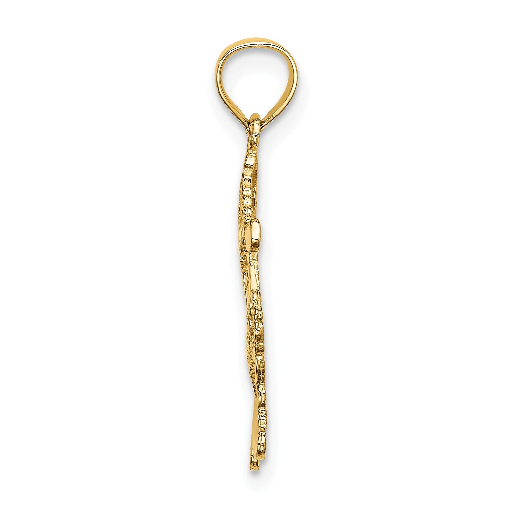 14k Polished Cut-out Santa Charm