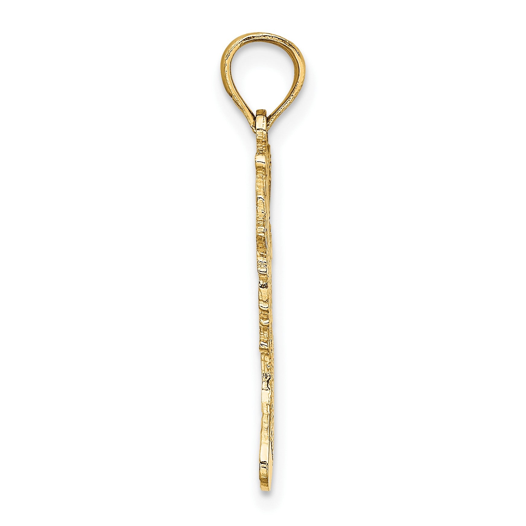 14k Polished Christmas Stocking Charm