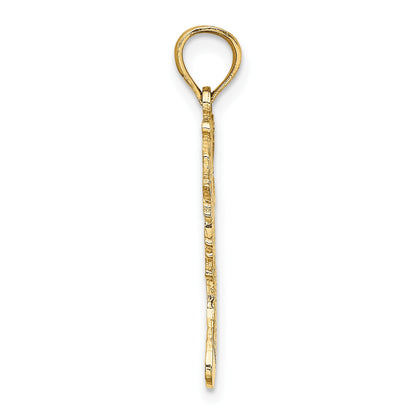 14k Polished Christmas Stocking Charm