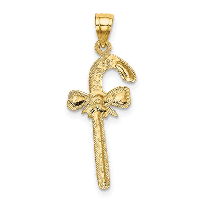 14k Solid Polished Candy Cane Charm