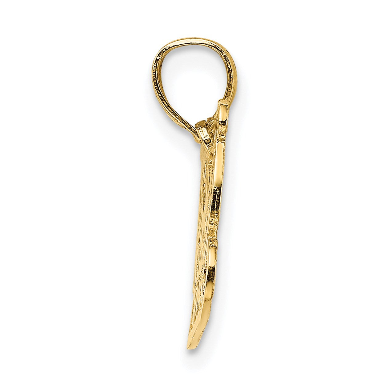 14k Polished Filigree Sleigh Charm