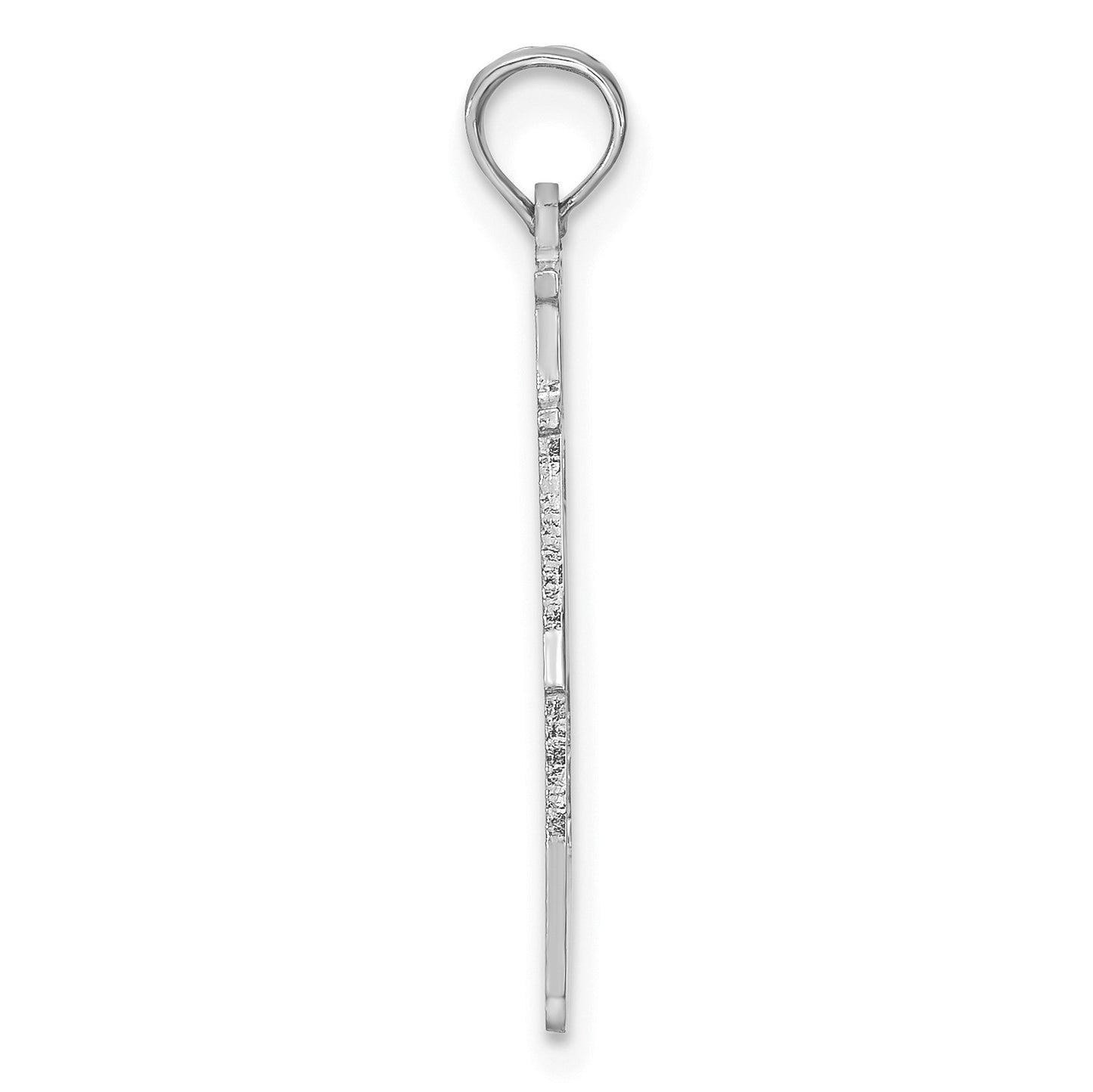 14K White Gold Solid I HEART AL Alabama State Pendant