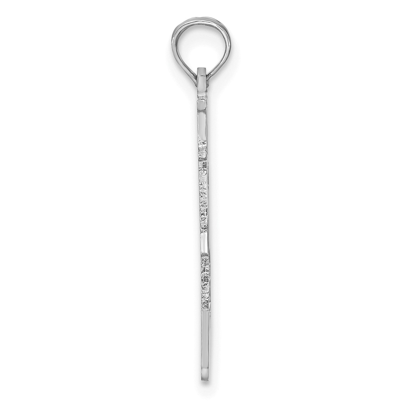 14K White Gold Solid I HEART AL Alabama State Pendant