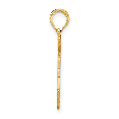 14k Solid I HEART FL Florida State Pendant