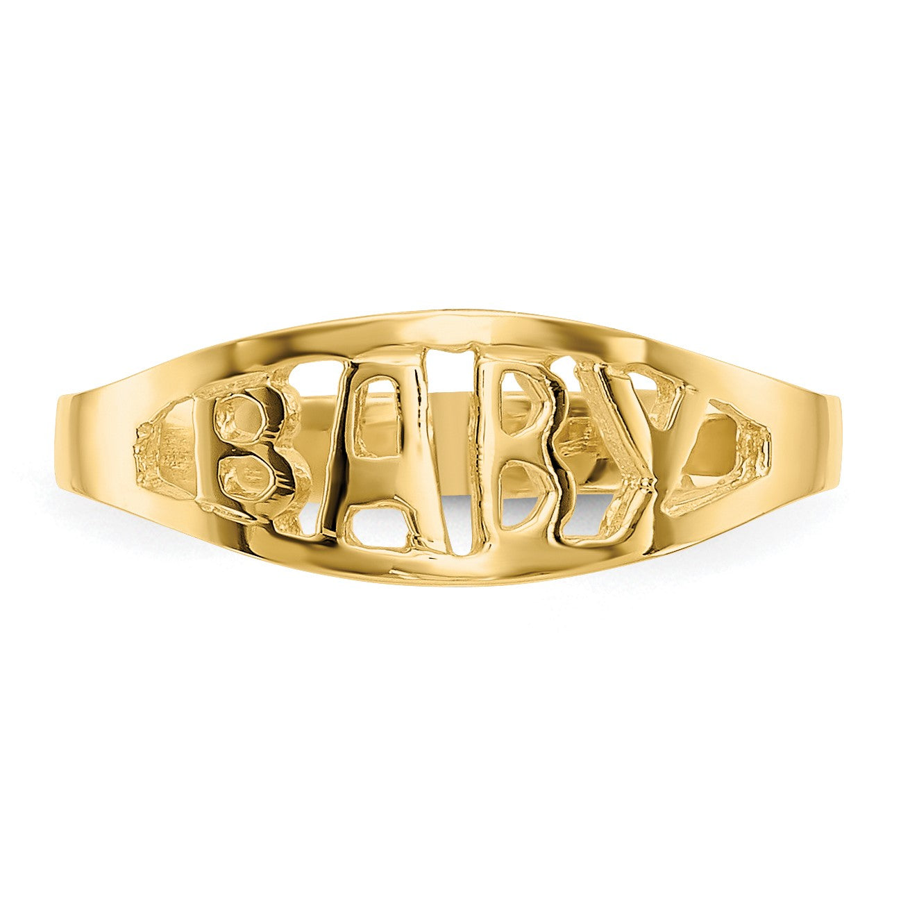 14k Polished BABY Oval Size 1.5 Baby / Childs Ring