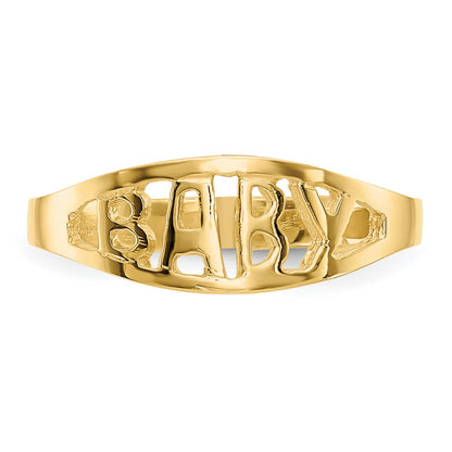 14k Polished BABY Oval Size 1.5 Baby / Childs Ring