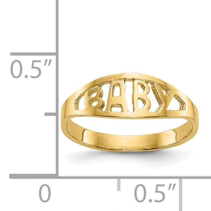 14k Polished BABY Oval Size 1.5 Baby / Childs Ring