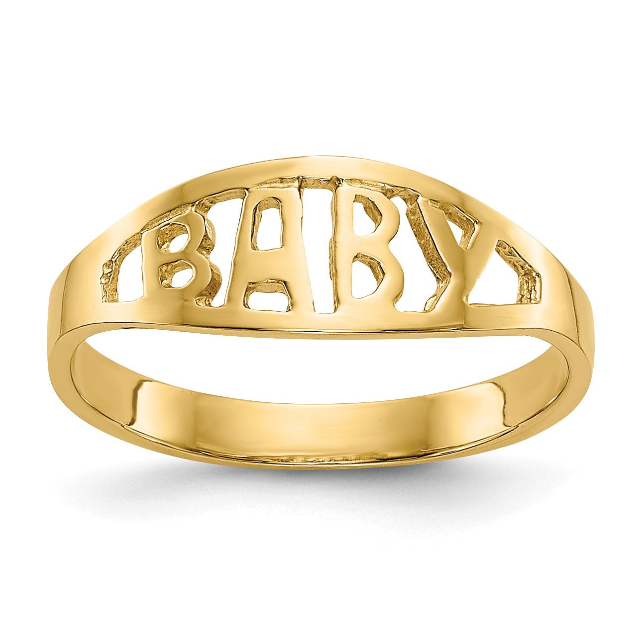 14k Polished BABY Oval Size 1.5 Baby / Childs Ring