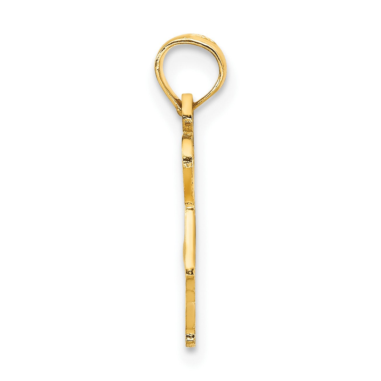 14k Solid I HEART NC North Carolina State Pendant