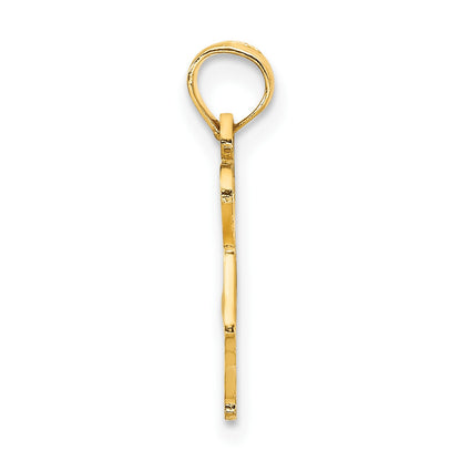 14k Solid I HEART NC North Carolina State Pendant