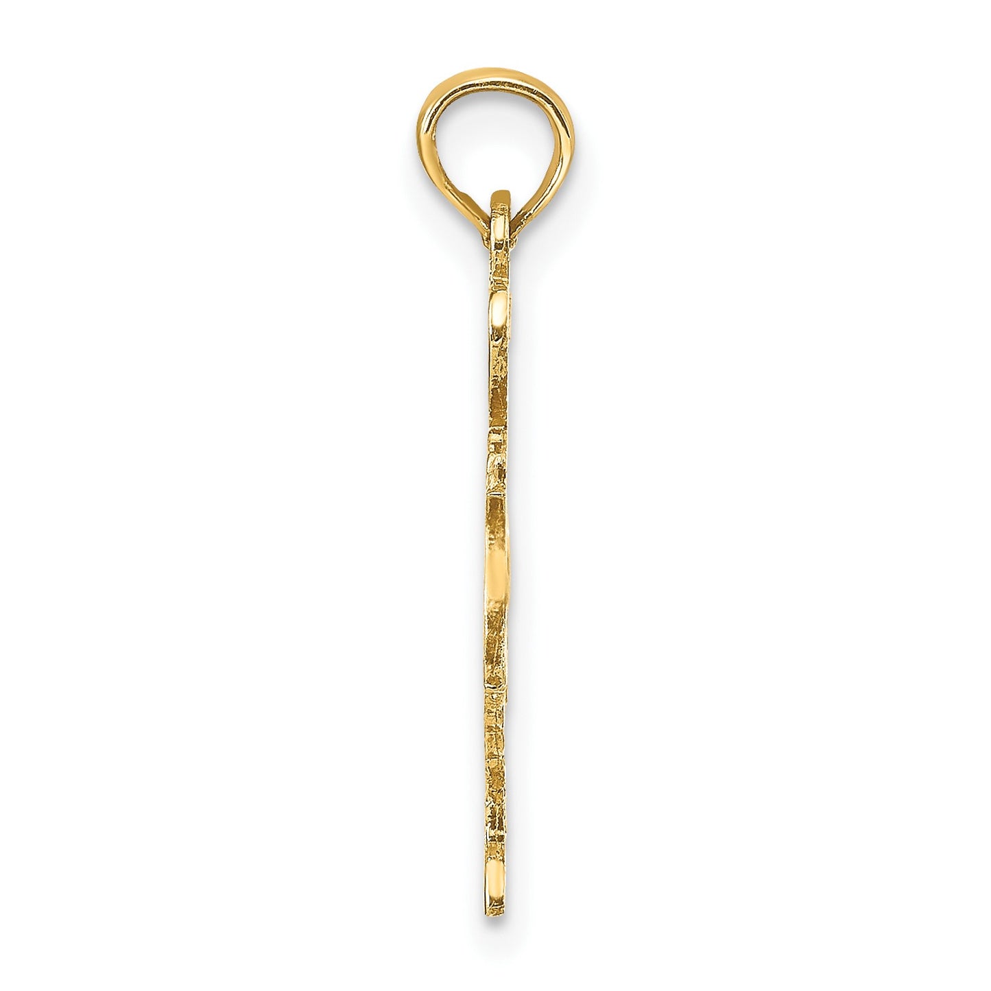 14k Solid I HEART TX Texas State Pendant