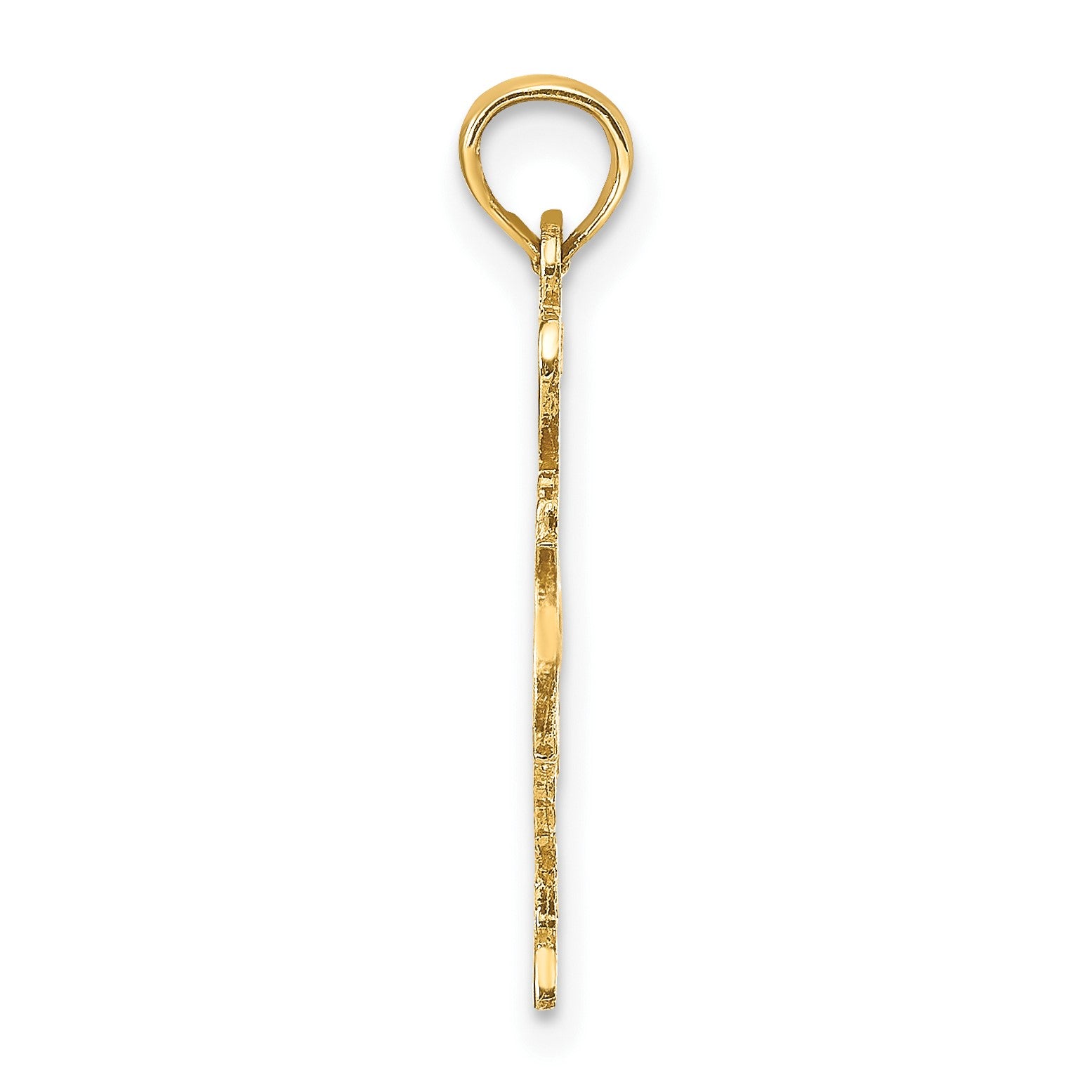 14k Solid I HEART TX Texas State Pendant