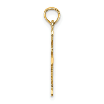 14k Solid I HEART TX Texas State Pendant