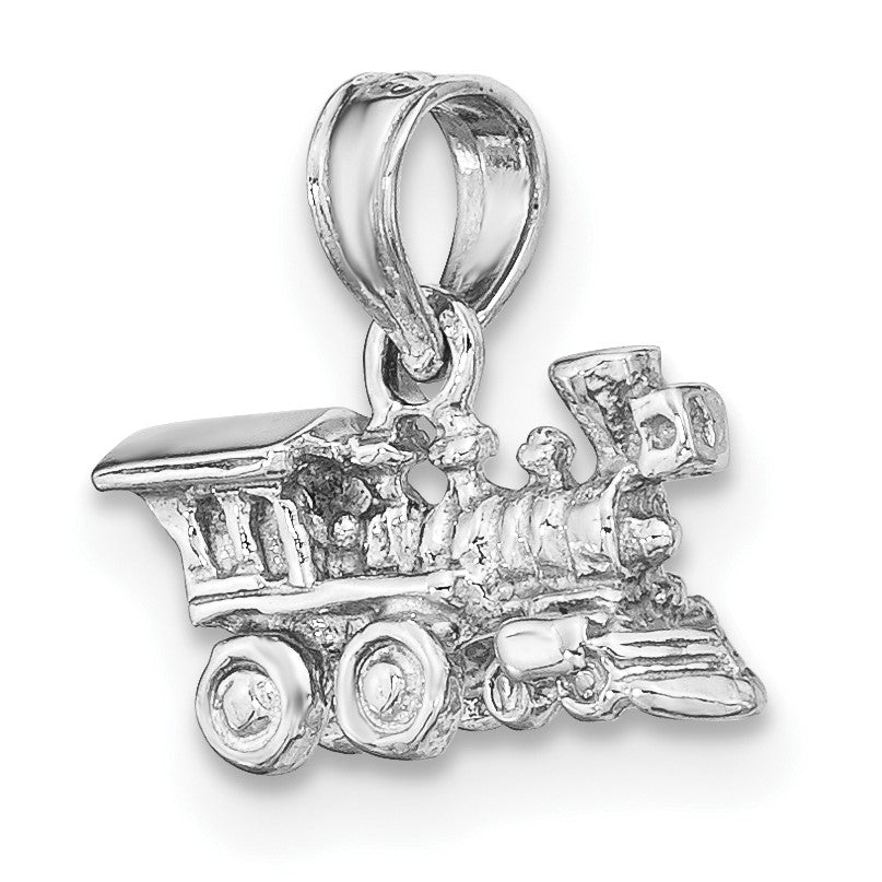 14K White Gold 3-D Miniature Train Charm