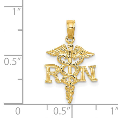 14k Polished R.N. Registered Nurse Pendant