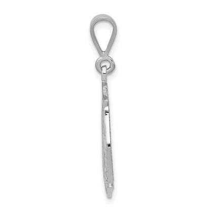 14k White Gold FIRE RESCUE Badge Pendant
