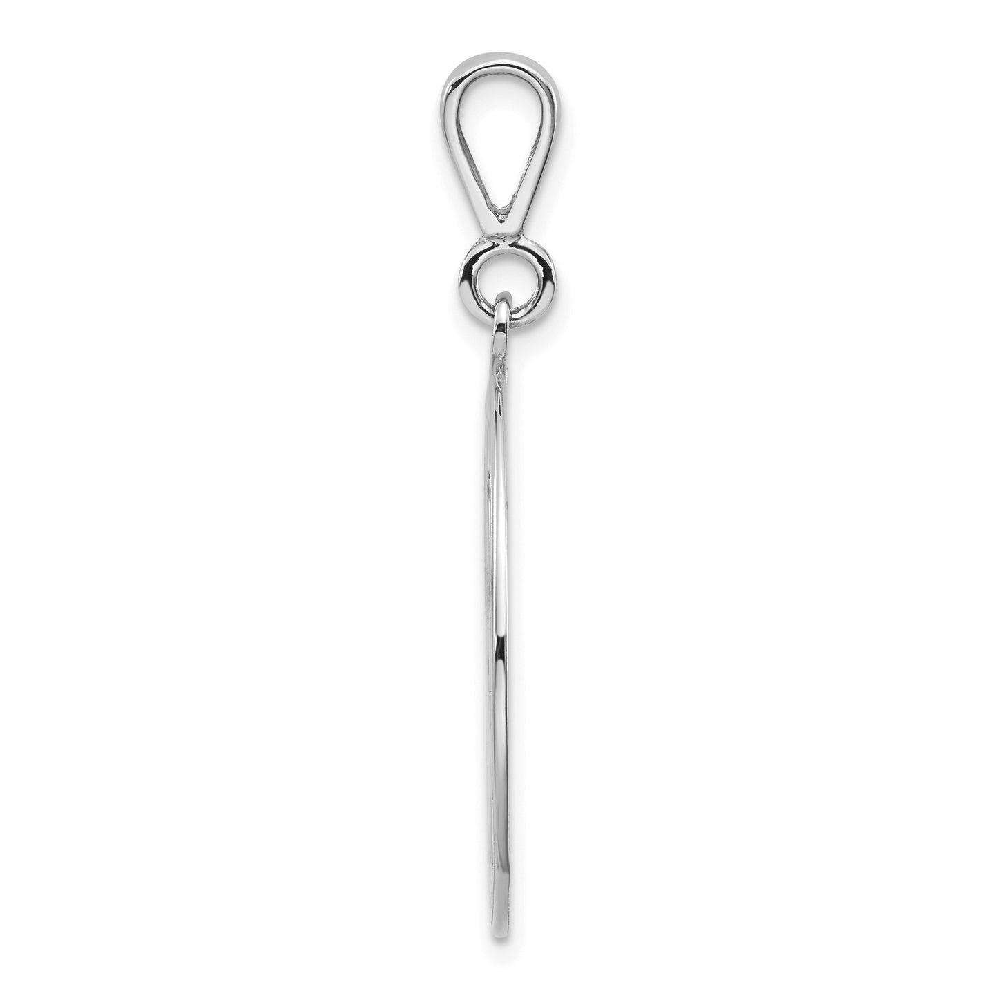14k White Gold Polished and Textured Large Masonic Symbol Pendant