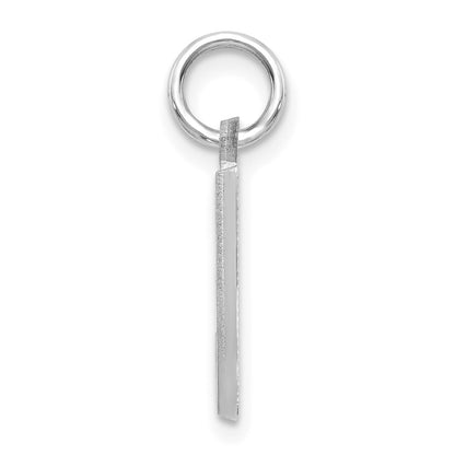 14KW Satin Diamond-cut Letter J Initial Charm