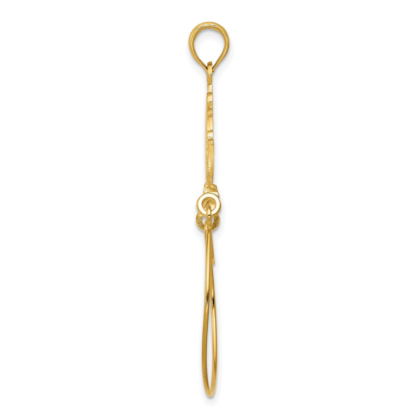 14k Polished Ribbon Charm Holder Pendant