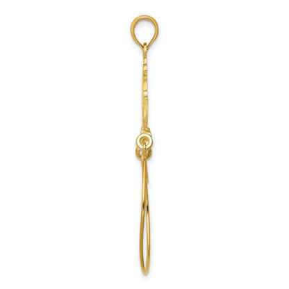 14k Polished Ribbon Charm Holder Pendant