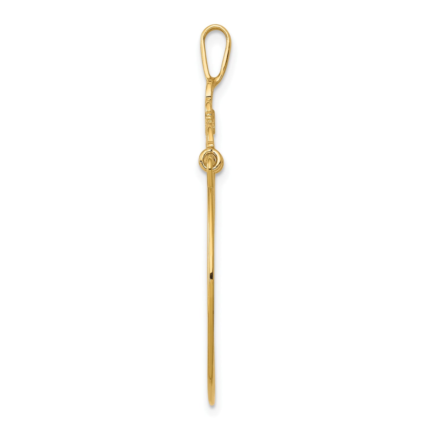 14k Polished Filigree Heart Charm Holder Pendant