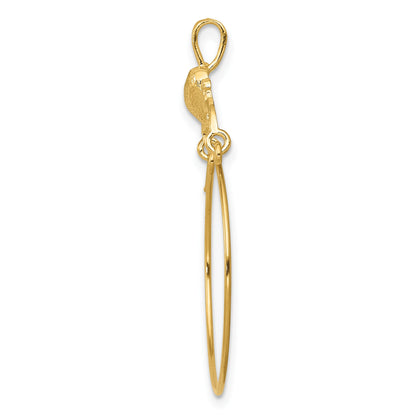 14k Polished Heart Charm Holder Pendant