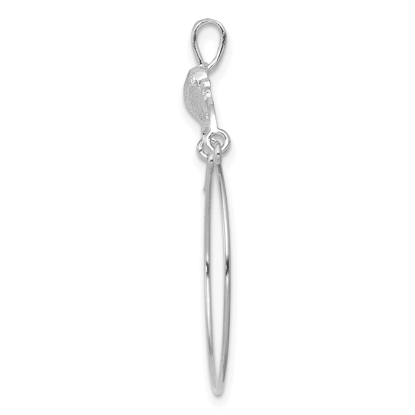 14K White Gold Polished Heart Charm Holder Pendant