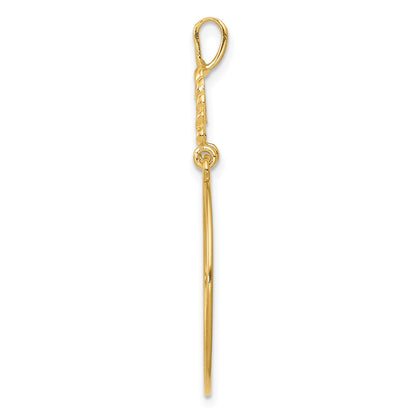 14k Polished 5-Heart Charm Holder Pendant