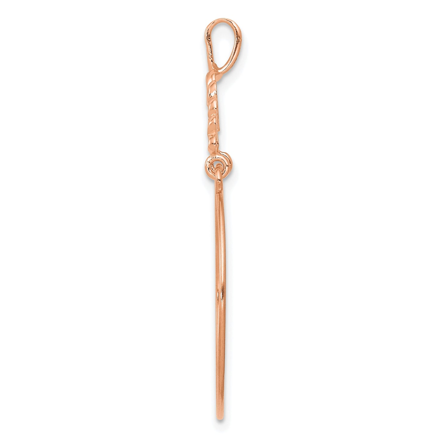 14k Rose Gold Polished 5-Heart Charm Holder Pendant