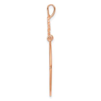 14k Rose Gold Polished 5-Heart Charm Holder Pendant