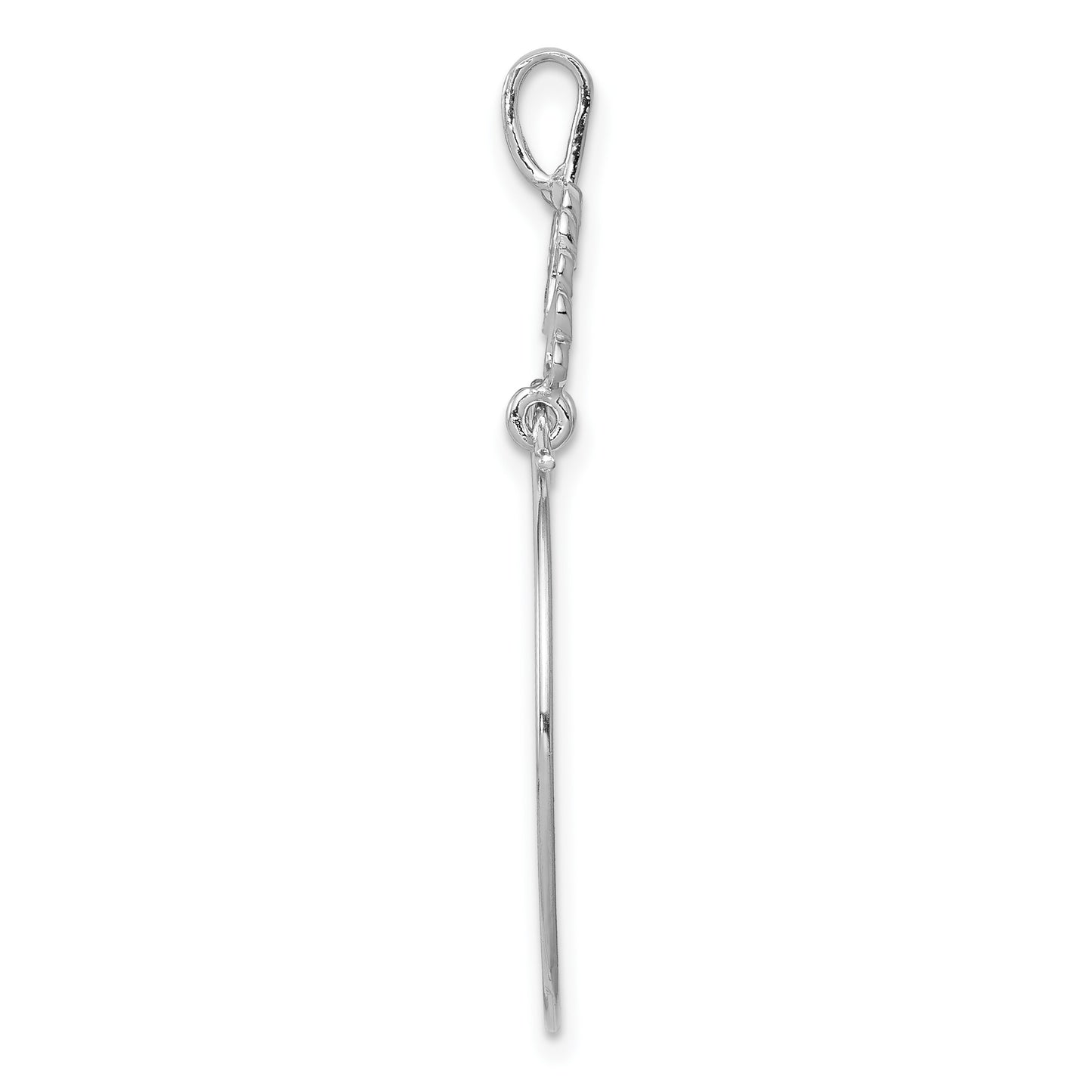 14k White Gold Polished 5-Heart Charm Holder Pendant