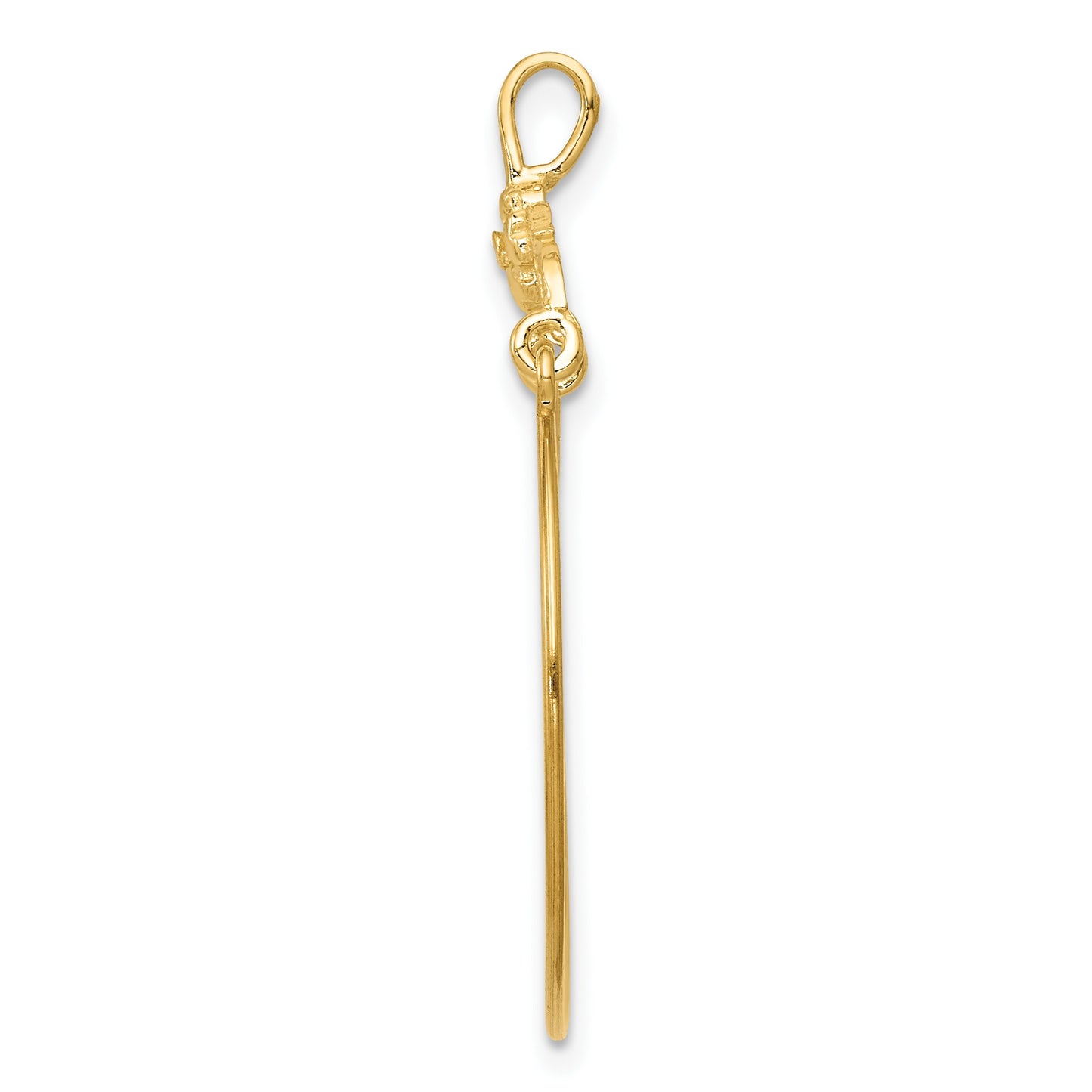 14k Polished Floral Charm Holder Pendant